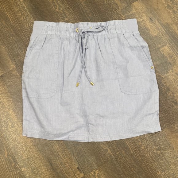 Ellen Tracy Linen Chambray Skort, Size Small - Picture 3 of 8